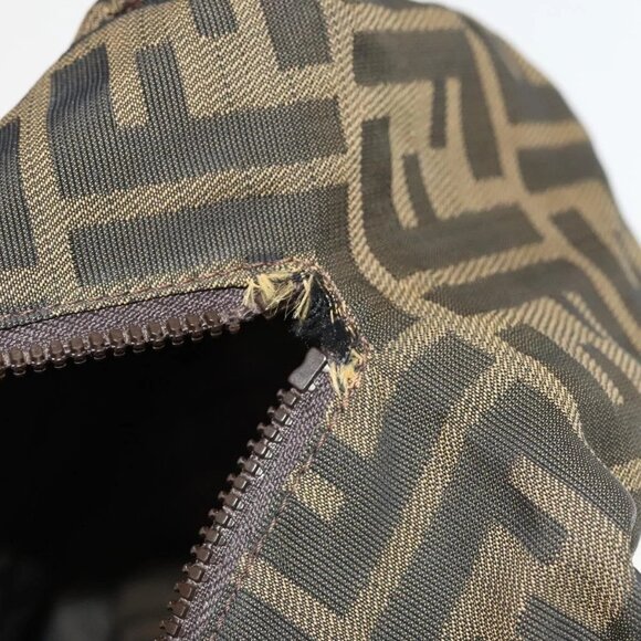 FENDI Zucca Canvas Hand Bag Leather 2 Set Light Blue Black Brown Auth 132508 - Picture 13 of 15